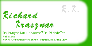 richard krasznar business card